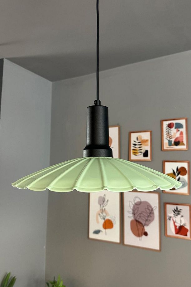 Risso Mint Metal Büyük Avize Siyah Fener Başlık Tekli Rustik Cafe Mutfak Modern Sarkıt Aydınlatma - 6