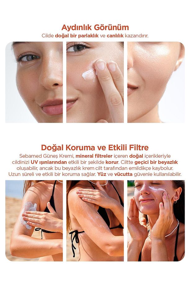 Sun Care SPF 50+Üçlü Yüksek Koruma Güneş Kremi 50ml x 2 Adet - Plaj Çantası Hediyeli Set - 6