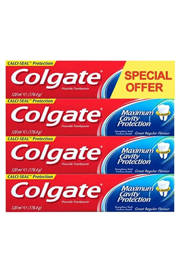 Colgate Maximum Cavity Protection Great Regular Flavour Toothpaste Pack of 4 120ml - 1