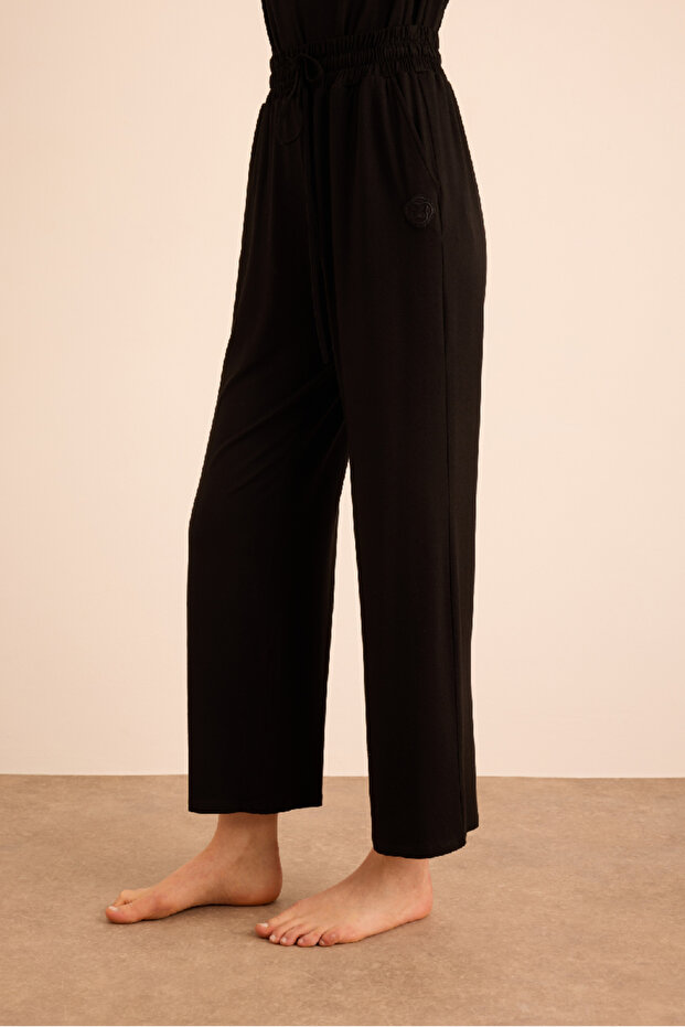 Koza Nakış Logolu Basic Viscon Örme Eşofman Altı - 4