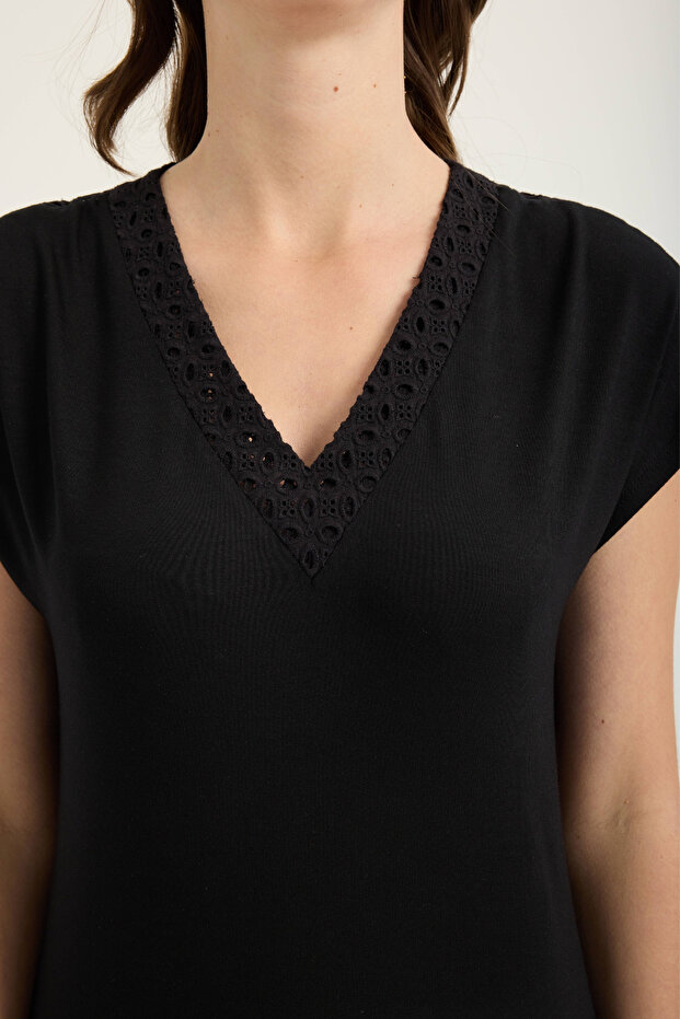 Brode Dantelli Örme Elbise - 5