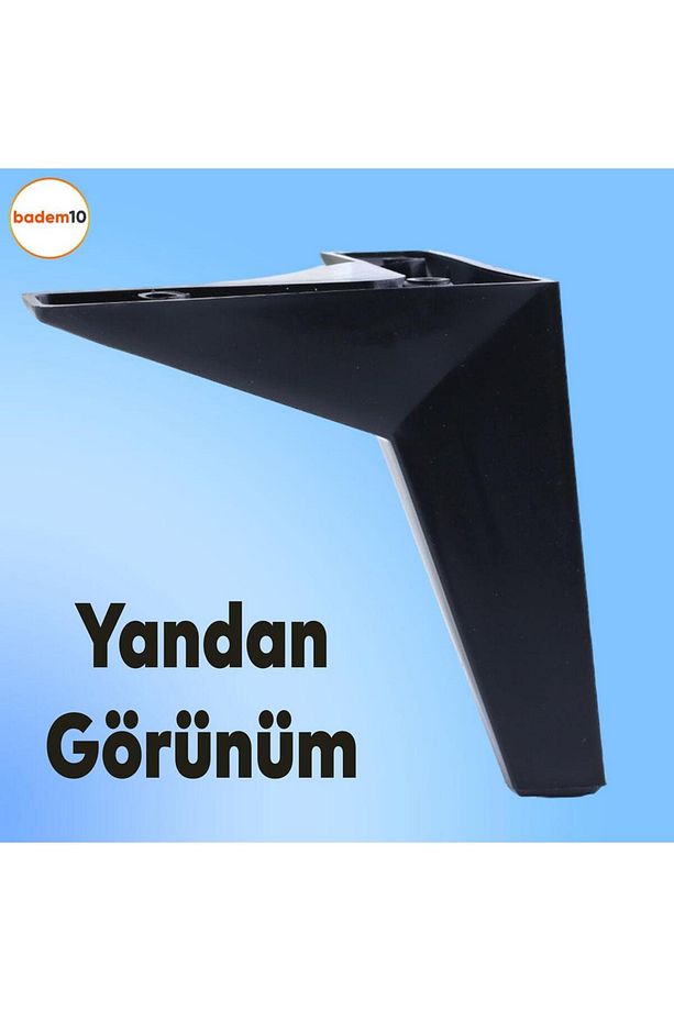 Kale Lüks Mobilya Kanepe Koltuk Tv Ünitesi Ayağı 12 Cm Siyah Plastik Yükseltici Ayak Ayakları - 7