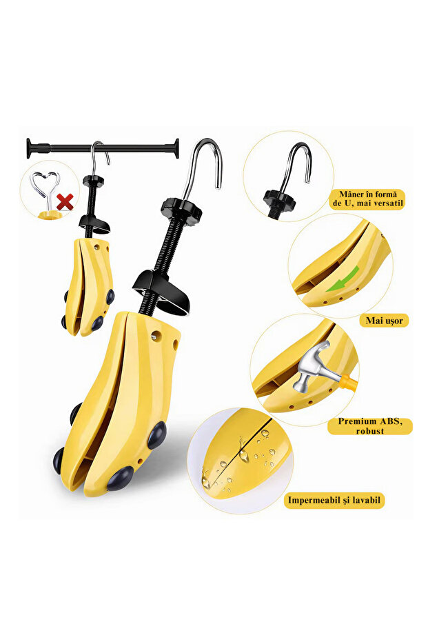 Set 2 Sanuri/Calapoade Reglabile VarioShop® - Marimea 40-47, Pentru Largit si Alungit Pantofi, Univ - 4