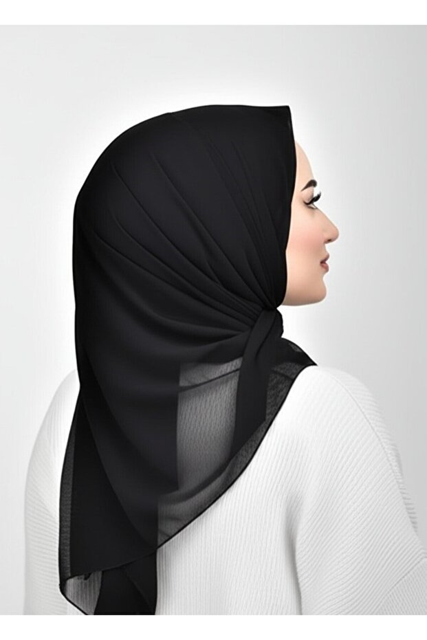 Solid Color Cotton Stitched Writing, Royal Writing, Cheesecloth, Hijab, Scarf