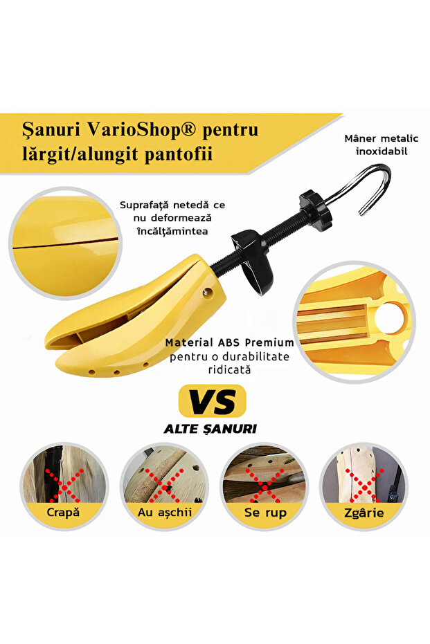 Set 2 Sanuri/Calapoade Reglabile VarioShop® - Marimea 40-47, Pentru Largit si Alungit Pantofi, Univ - 3