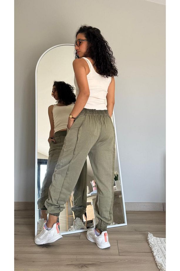 Şalvar Model Yıkamalı Jogger Pantolon - 2
