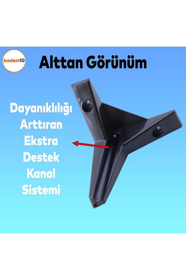 Kale Lüks Mobilya Kanepe Koltuk Tv Ünitesi Ayağı 12 Cm Siyah Plastik Yükseltici Ayak Ayakları - 5
