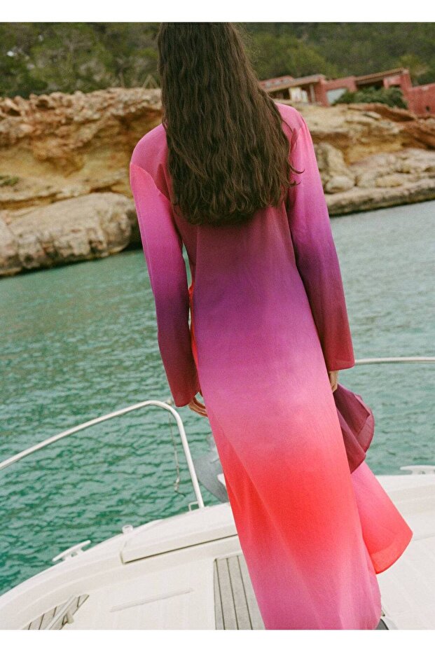 Pamuklu batik elbise - 4