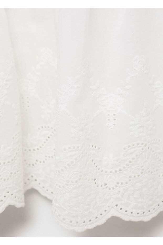 İşlemeli volanlı tişört - 5