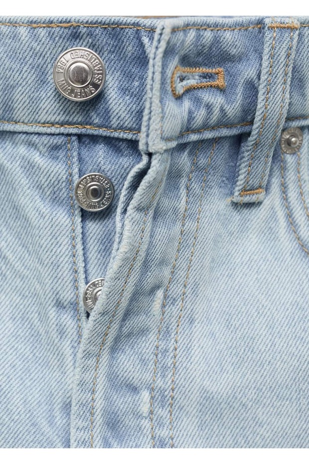 Paçaları dikişsiz denim şort - 5