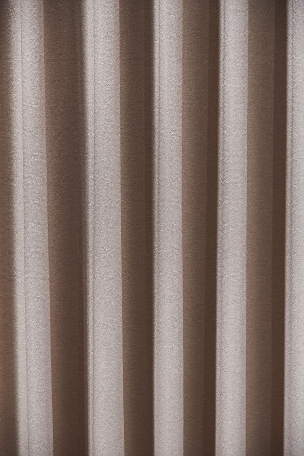 Açık Vizon Modern Yumuşak Dökümlü Kumlama Desenli Düz Jakar Fon Perde Büzdürmeli Ekstraforlu Erguvan - 4