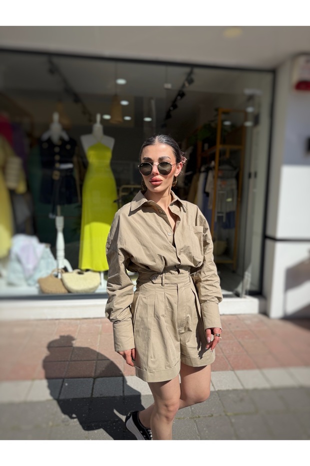 Haki şort tulum - 3