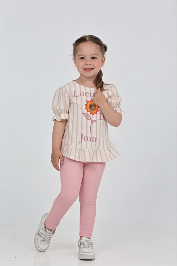 Girl's Blouse Pants Bottom Top Set