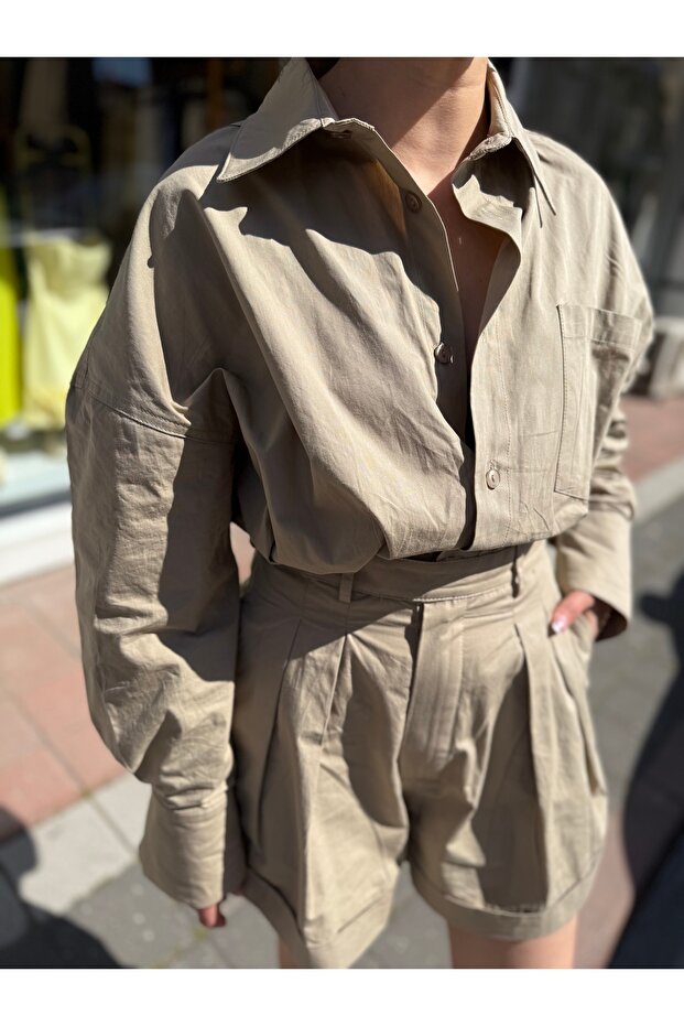 Haki şort tulum - 4