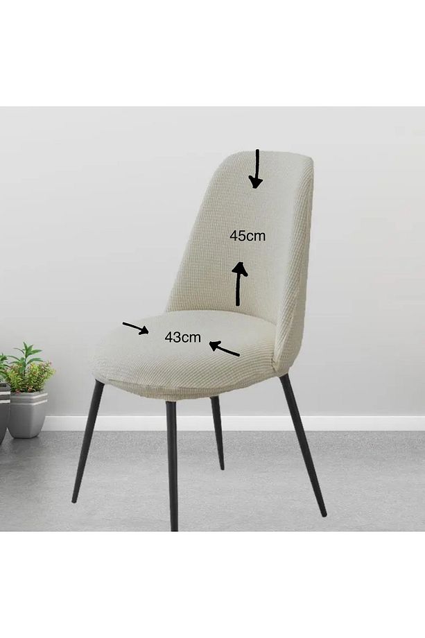 Oval sandalye kılıfı, sandalye örtüsü kare desen tekli - 2
