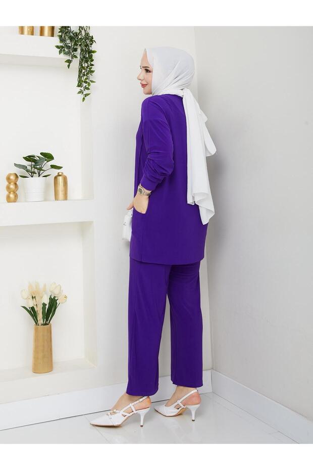 En Güzel Renkleriyle Tunik Çift Cep Detaylı Erva Pantolonlu Takımımız ✨✨ - 4