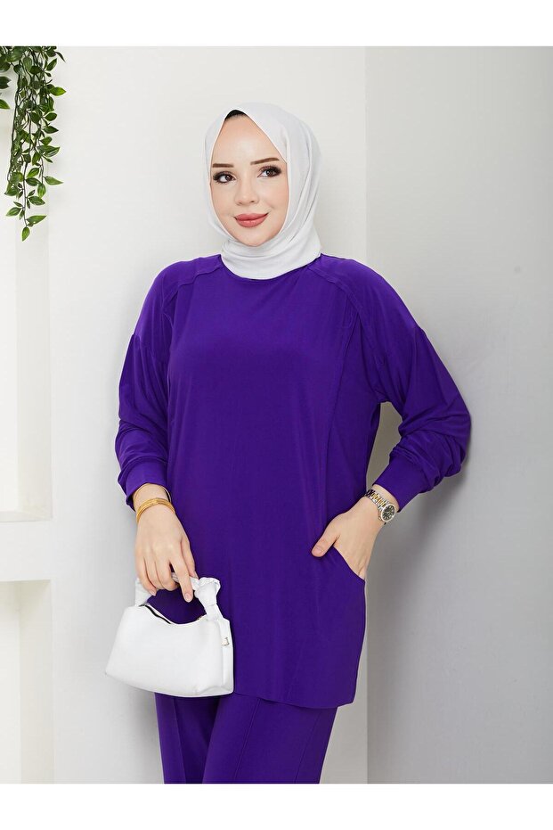 En Güzel Renkleriyle Tunik Çift Cep Detaylı Erva Pantolonlu Takımımız ✨✨ - 5