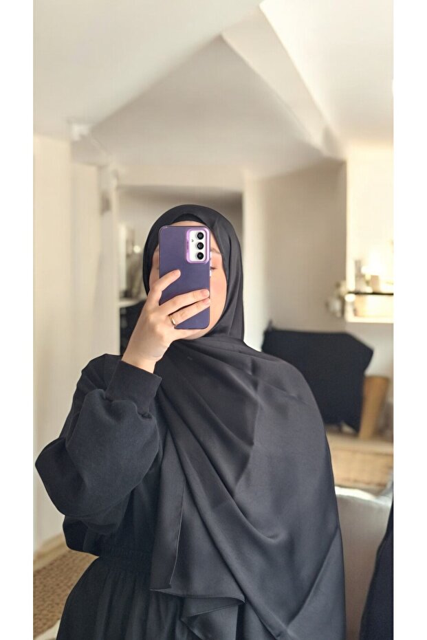 شال كلاسيكي سادة من الياقوت - أسود