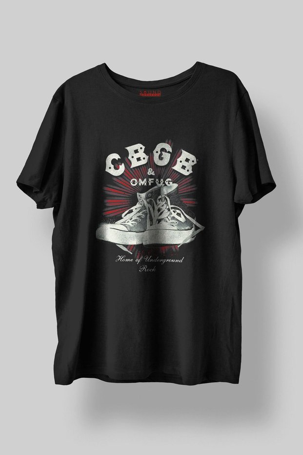 Cbgb Omfug Music Printed Regular Fit Unisex Black T-Shirt 100% Cotton No:0088