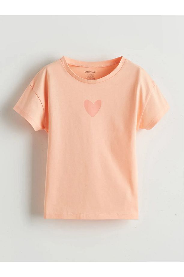 LCW baby Pembe Bisiklet Yaka Baskılı Kız Bebek Şortlu Pijama Takımı - 2