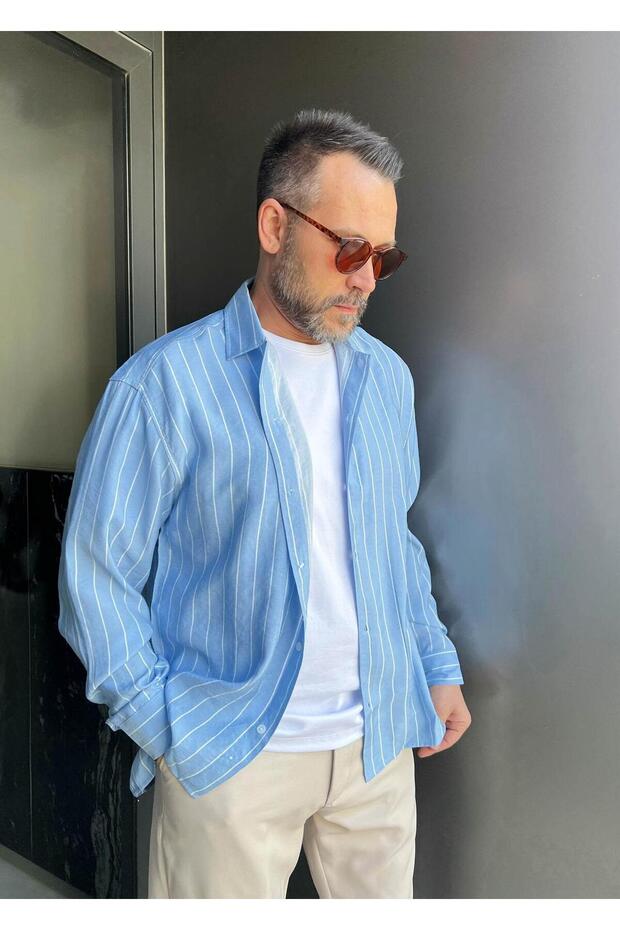 Camden Oversize Gömlek Mavi - 3