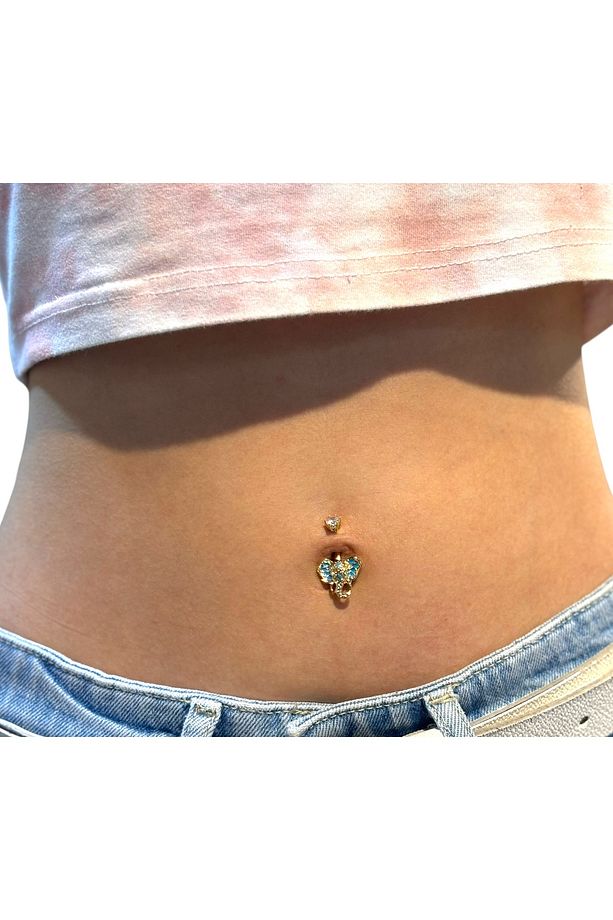 Çelik Fil Detaylı Göbek Piercing - 5