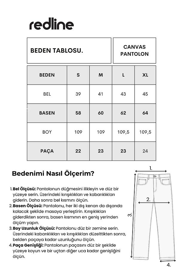 Canvas Pamuk Baggy Pantolon - 7