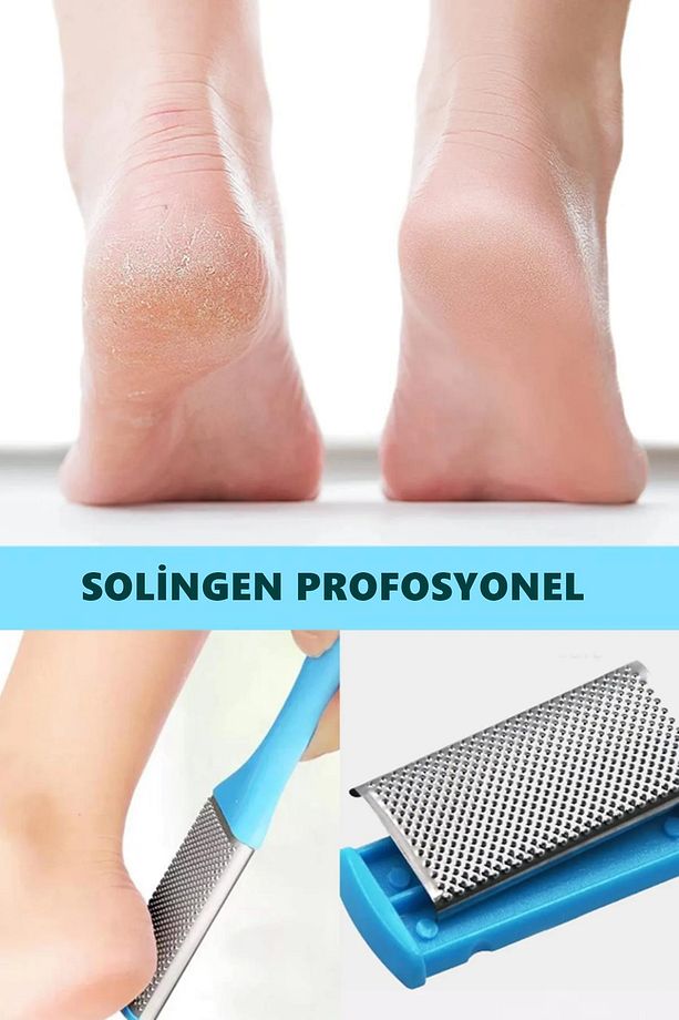 Solingen Ocean Profesyonel 2' Li Set Topuk Törpüsü Paslanmaz Çelik Pedikür Topuk Ve Ayak Törpüsü - 5