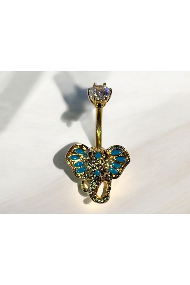 Çelik Fil Detaylı Göbek Piercing - 1