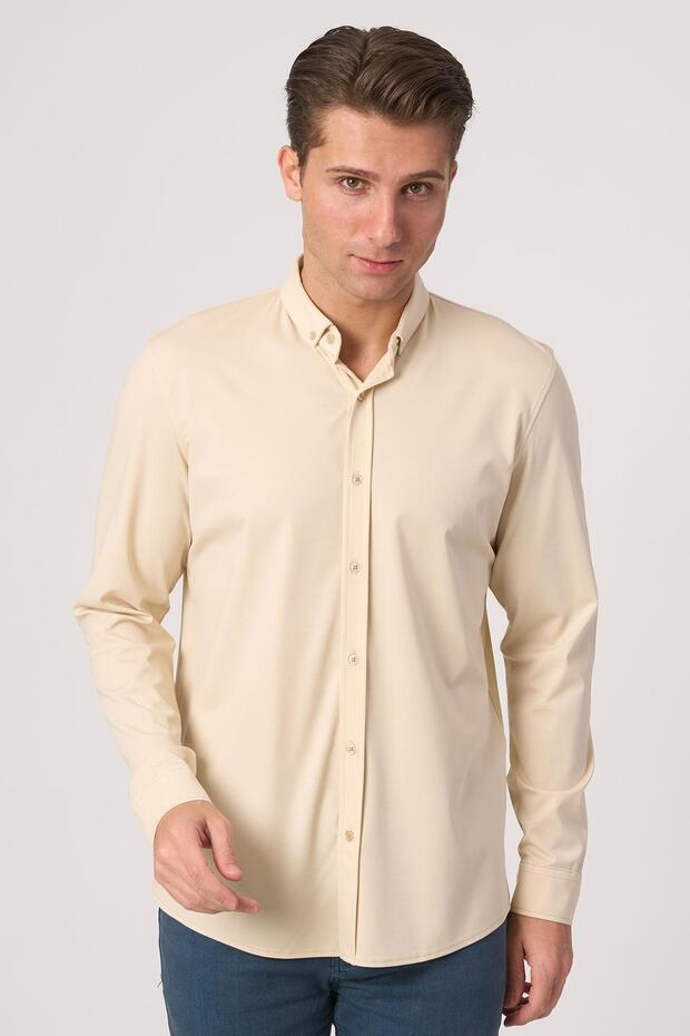 White Stone 2025-Y G3023-1 Shirt Beige