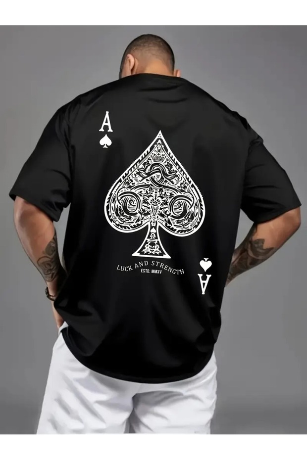 تي شيرت مطبوع عليه Spades للجنسين مصنوع من القطن بنسبة 100% مقاس كبير