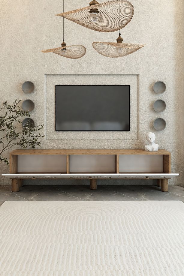 150 cm 3 kapaklı(Mdf membran kapaklı) Bohem tv sehpa-ünitesi - 3