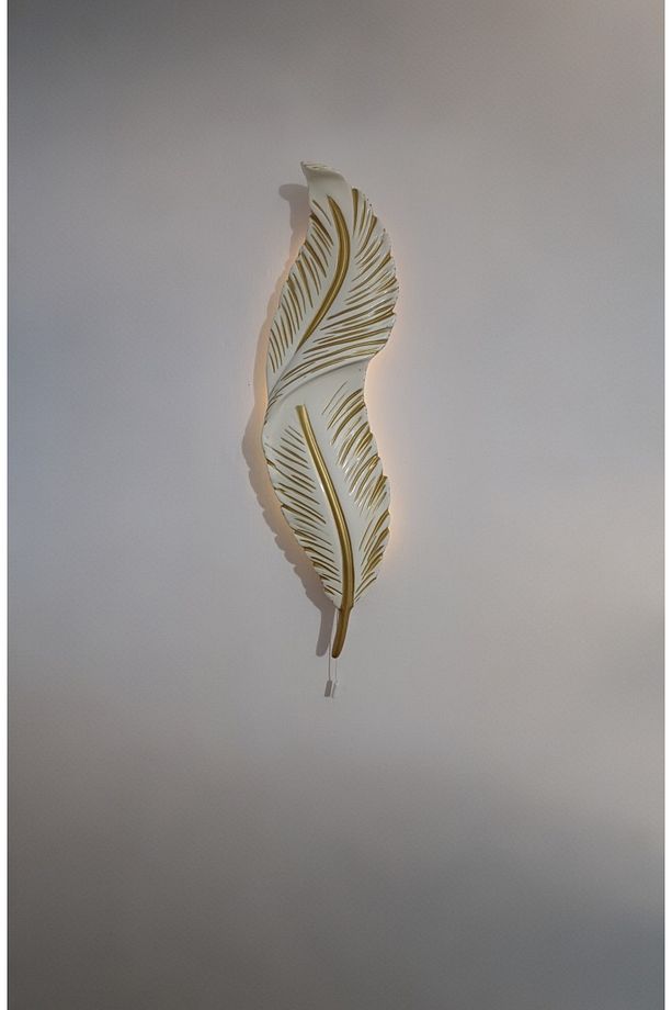 Tüy Aplik Ledli Kablolu Dekoratif Duvar Aydınlatma 60x16 Cm - 9