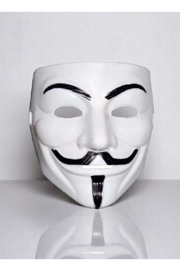 V For Vendetta Tam Yüz Yetişkin Maskesi Hobi Parti Eğlence Karakter Maske Beyaz Renk Yılbaşı - 1