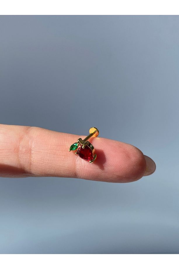 Çelik Piercing Tragus Helix Flat Kıkırdak Elma Kalp Model 8mm - 7