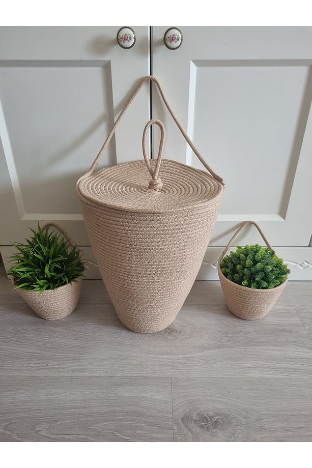 Poşetlik Mini Sepet 3'lü Set Dekoratif Sepet - 1