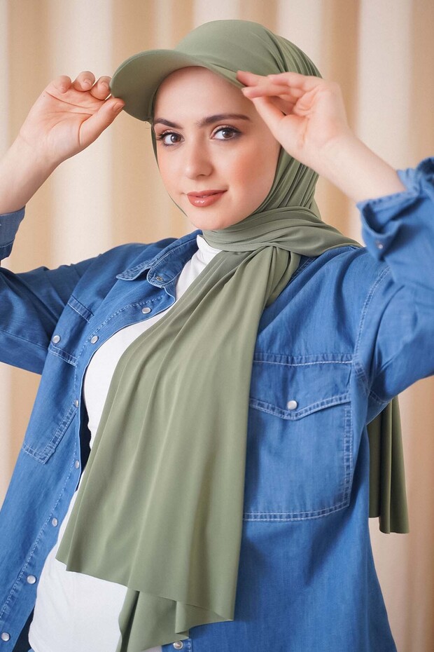 قبعة بونيه شال جاهز Hijab Emerald