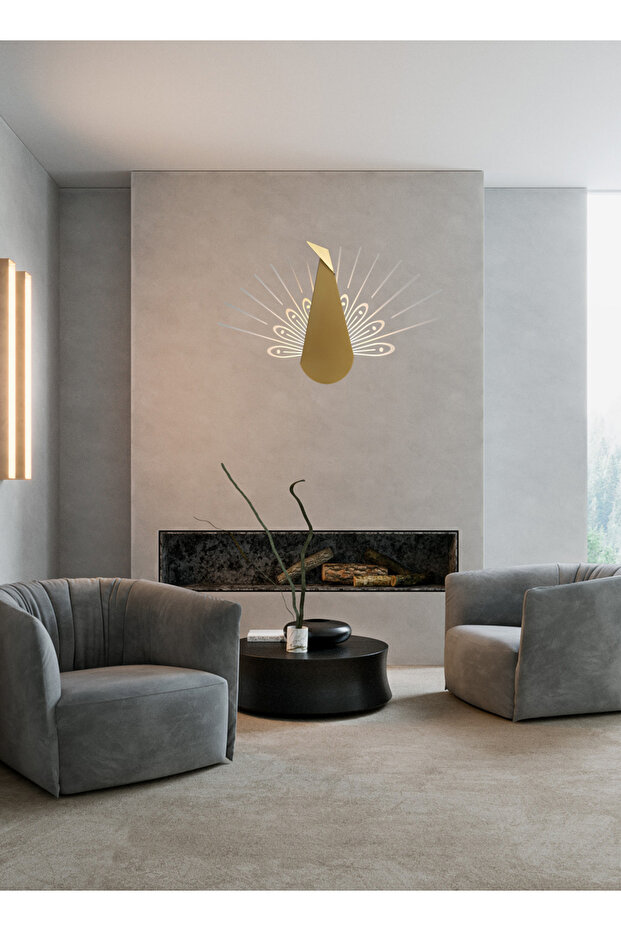 مصباح حائط فني بشاشة افتتاحية على شكل طاووس - 2