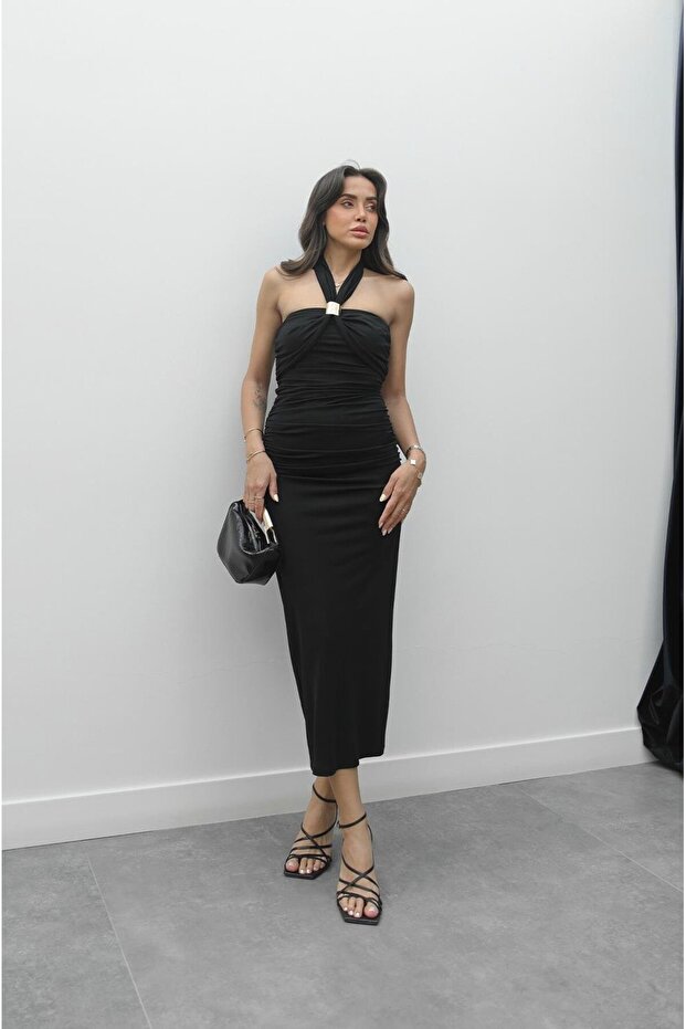 Rochie neagră lavandă - 1