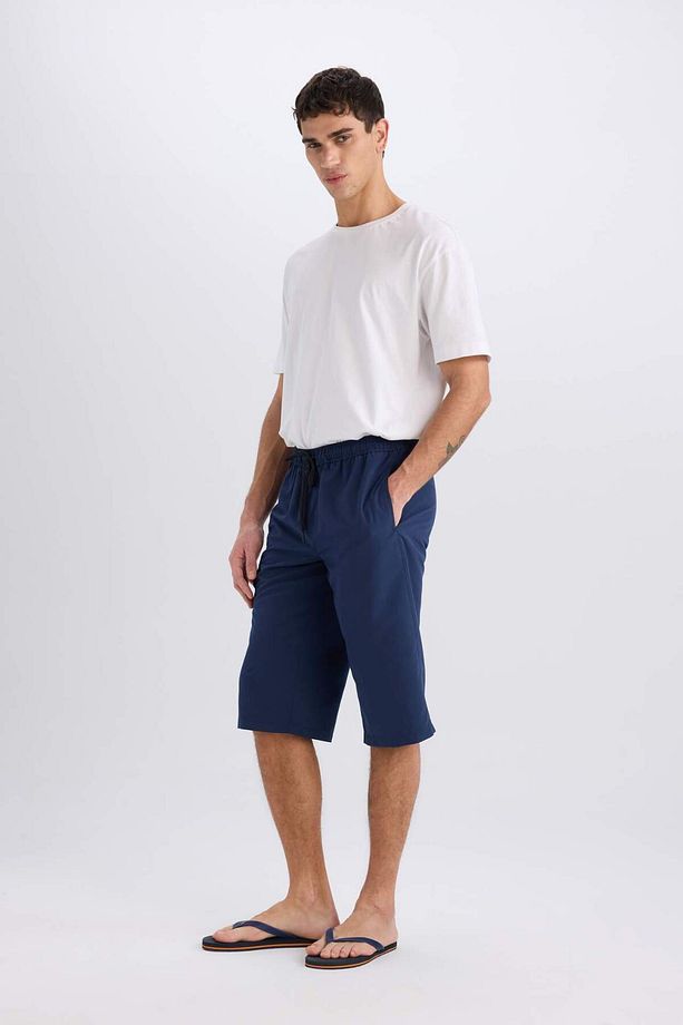 Long Fit File Astarlı Uzun Boy Kargo Cep Deniz Şortu E0905ax25hs - 3