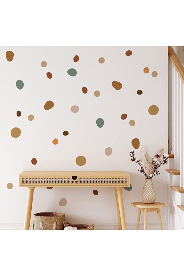 84 Pcs Peel and Stick Boho Wall Decals, Transparent PVC Polka Dot, 90x100 cm
