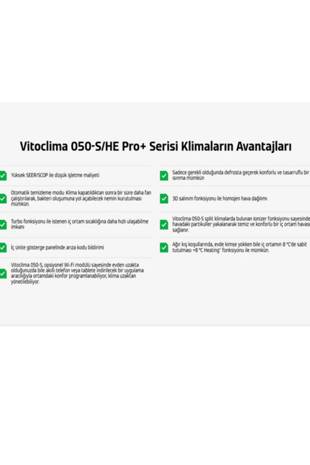 Vitoclima 050 Pro 12.000 Btu Inverter Split Klima R32 A Beyaz 2025(MONTAJ DAHİL) - 5