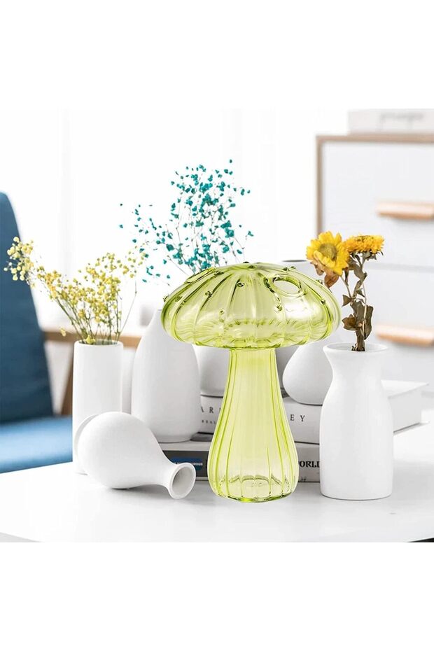 4 PCS Mushroom Shaped Hydroponic Glass Vases