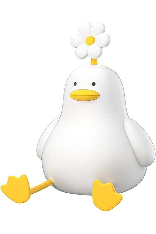 Flower Duck Night Light for Kids - Silicone, 3 Colors, 1200mAh Rechargeable