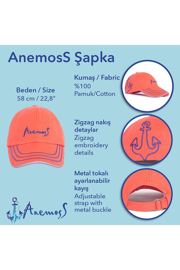 Mercan Çapa Nakışlı Yazlık Şapka – Pamuklu, Hafif ve Nefes Alabilir Kumaş - 6