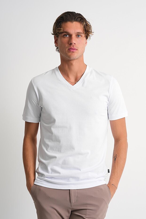 V Yaka Basic T-shirt - 1