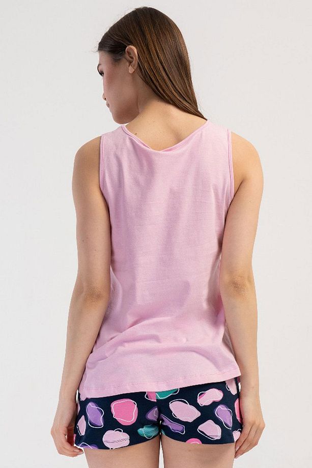 Kadın Kalın Askı Pembe Şortlu Pijama Takım C2T5N2O804 - 3
