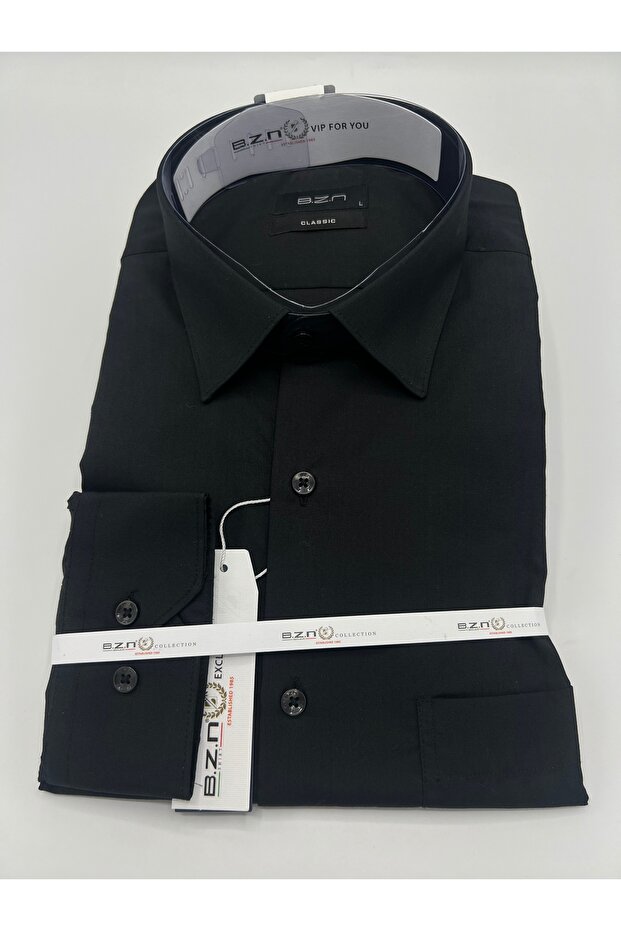 Erkek Siyah Regularfit Gömlek - 3