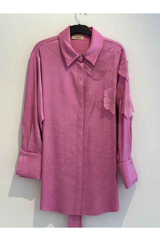 Nakış Aplikeli Poplin Tunik - 1