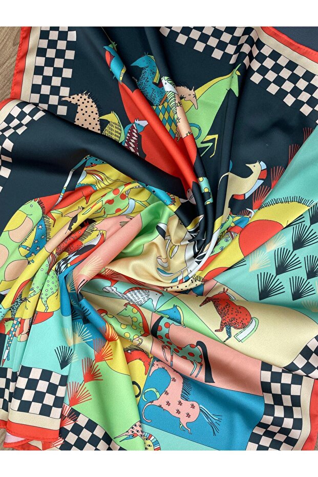 Nil Fular Turquaz&Black Fular Eşarp - 8